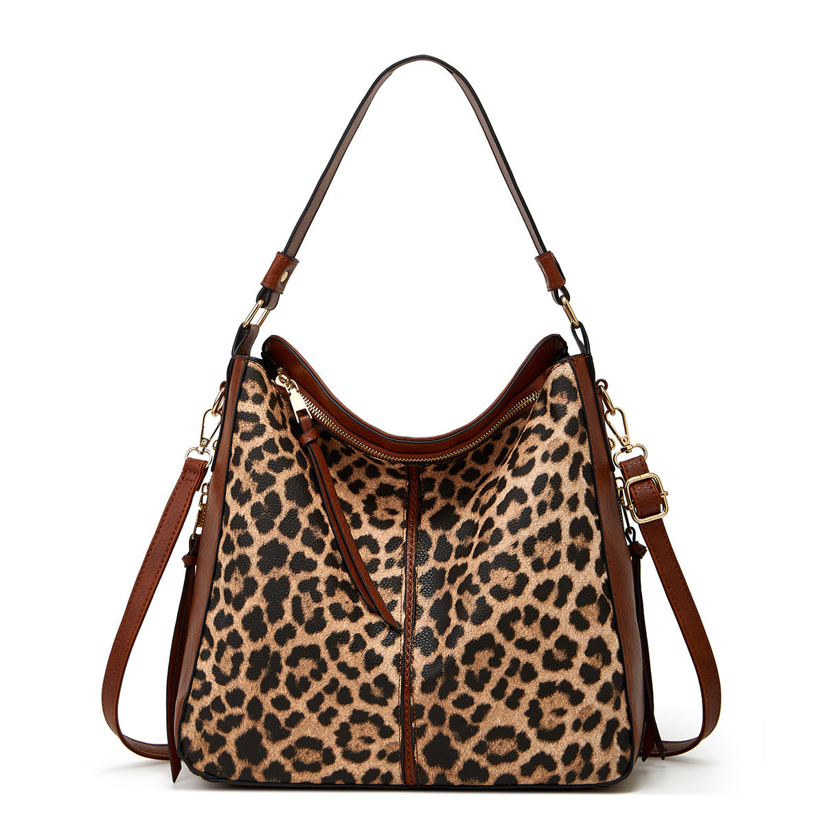 Wholesale PU Cow Pattern Retro Large Capacity Soft Leather Tote Bag Shoulder Diagonal Bag